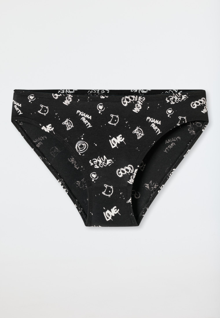 Slips 3er-Pack Organic Cotton schwarz bedruckt - 95/5