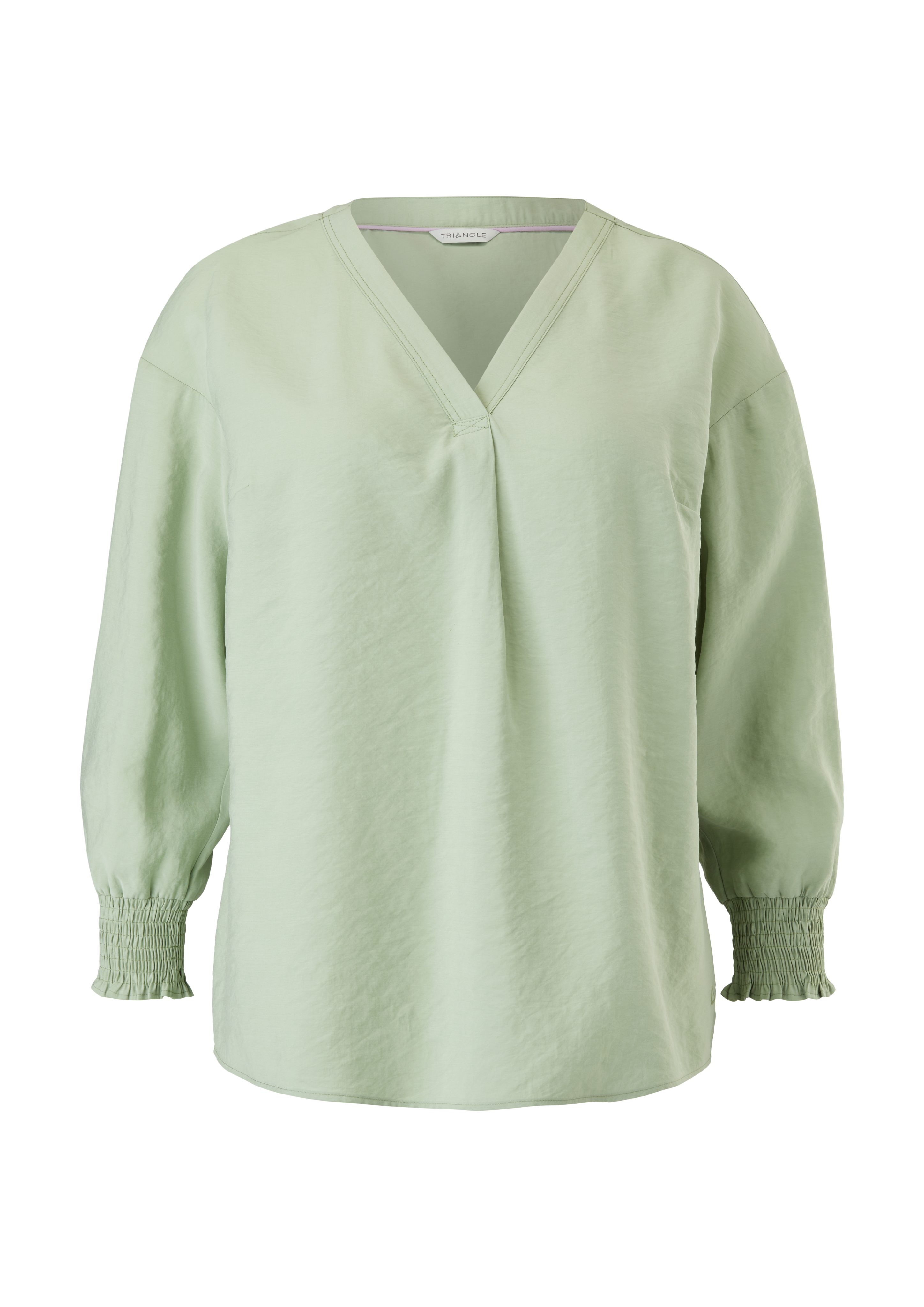 TRIANGLE Langarmbluse Bluse in Crinkle-Optik