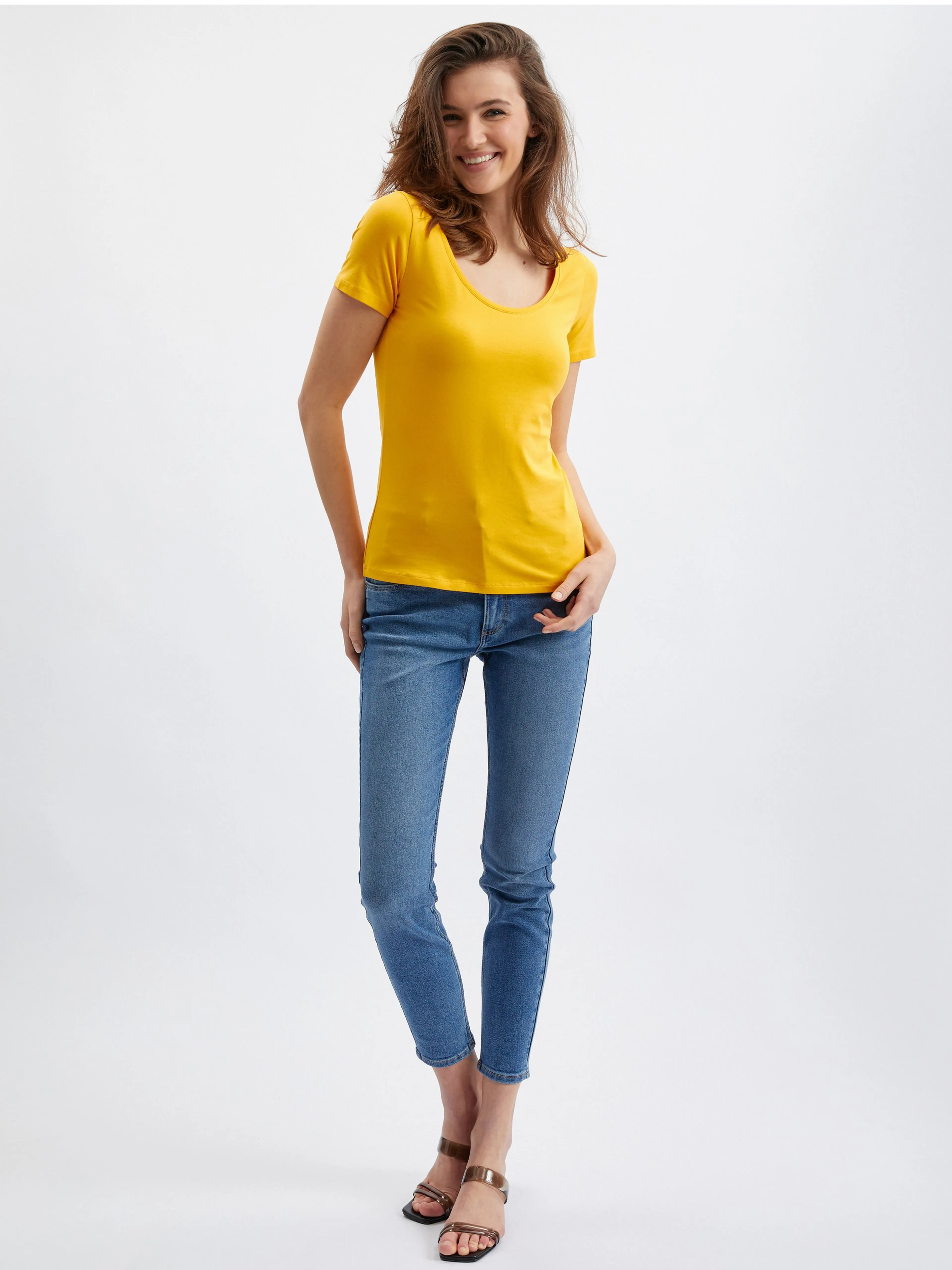 Gelbes Damen-Basic-T-Shirt ORSAY
