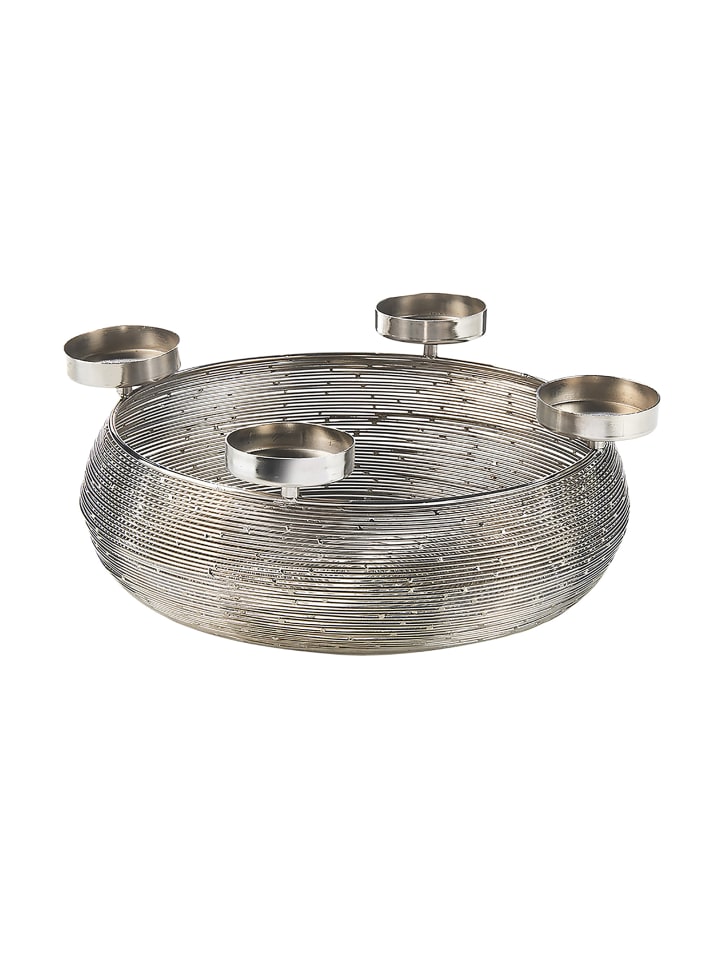 kobolo Adventskranz CANDLEBOWL4 in Silber günstig kaufen onesize