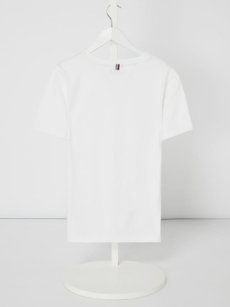 T-Shirt mit Logo-Stickerei in weiß