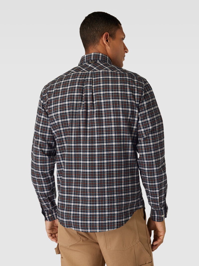Freizeithemd mit Karomuster und Button-Down-Kragen in schwarz