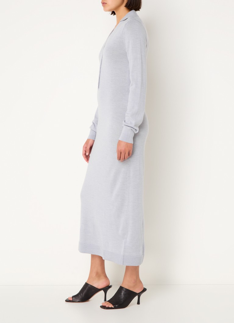 Abito midi Calvin Klein in lana a maglia fine con scollo a V