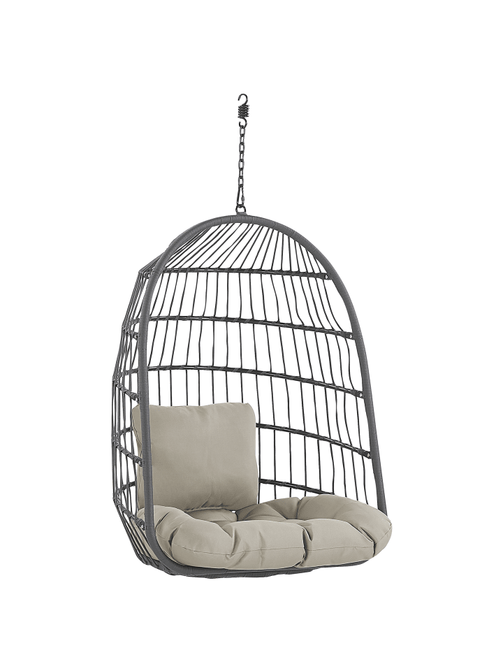 Beliani Hängesessel ALLERA in Schwarz/Grau - (W) 102 x (H) 199 x (L) 102 cm günstig kaufen onesize