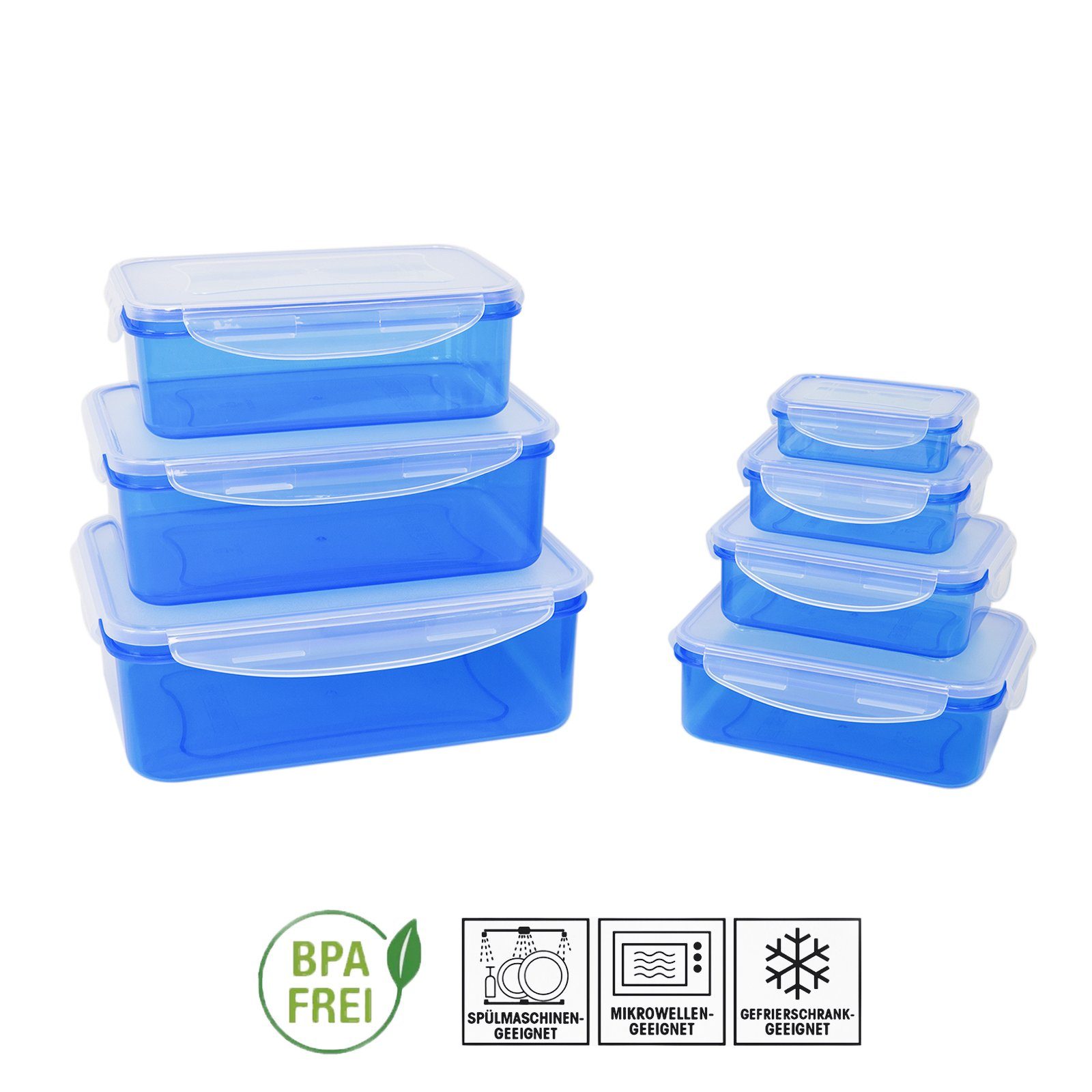 Plentyfy Frischhaltedose Frischesystem 14, Kunststoff, (Set, 14-tlg., 1x120ml, 1x240ml, 1x500ml, 1x1000ml, 1x1500ml, 1x2500ml, 1x3800ml), Frischhaltedose mit Deckel - Vorratsdosen Set