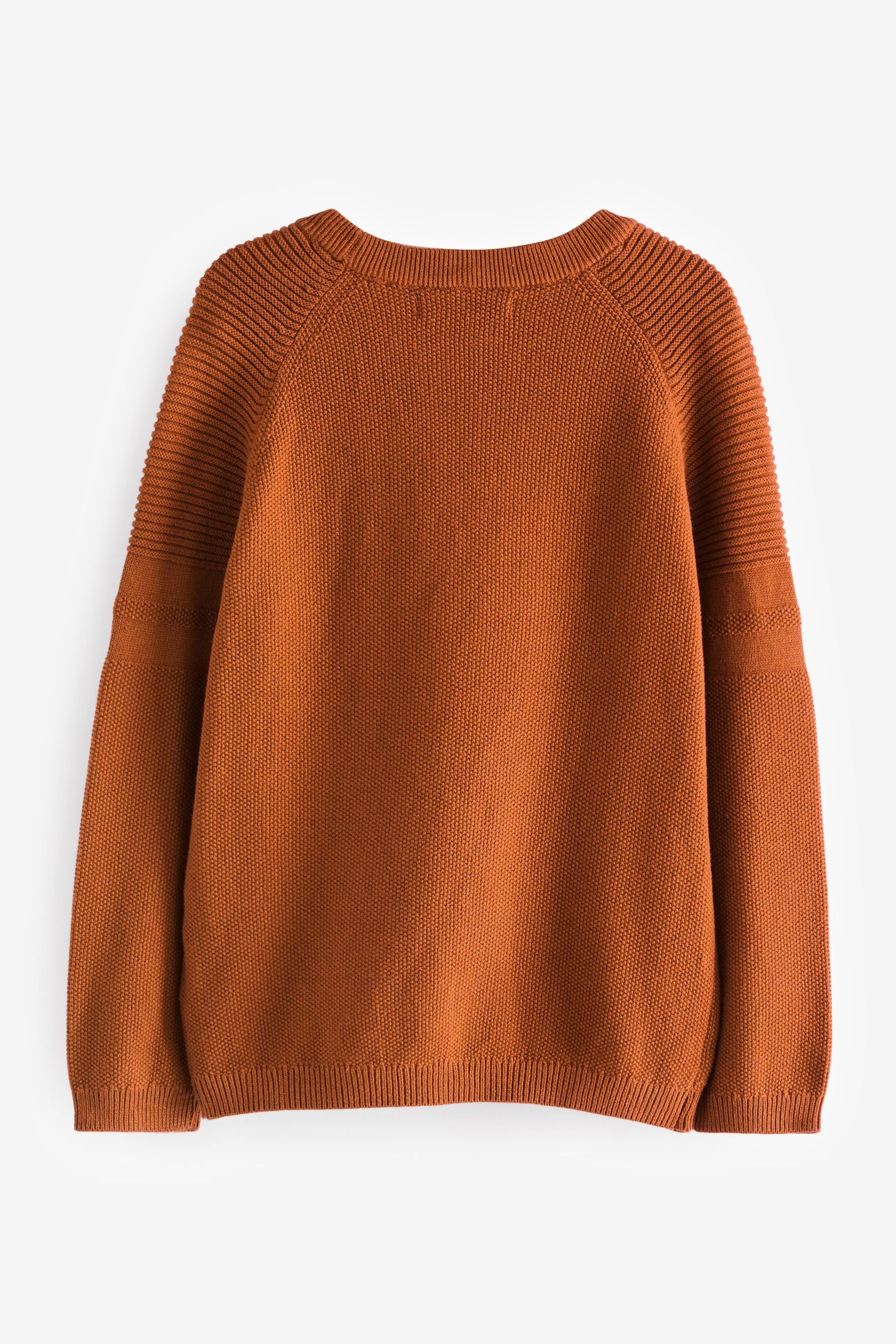 Next Rundhalspullover Pullover mit Struktur und Hirsch (1-tlg)