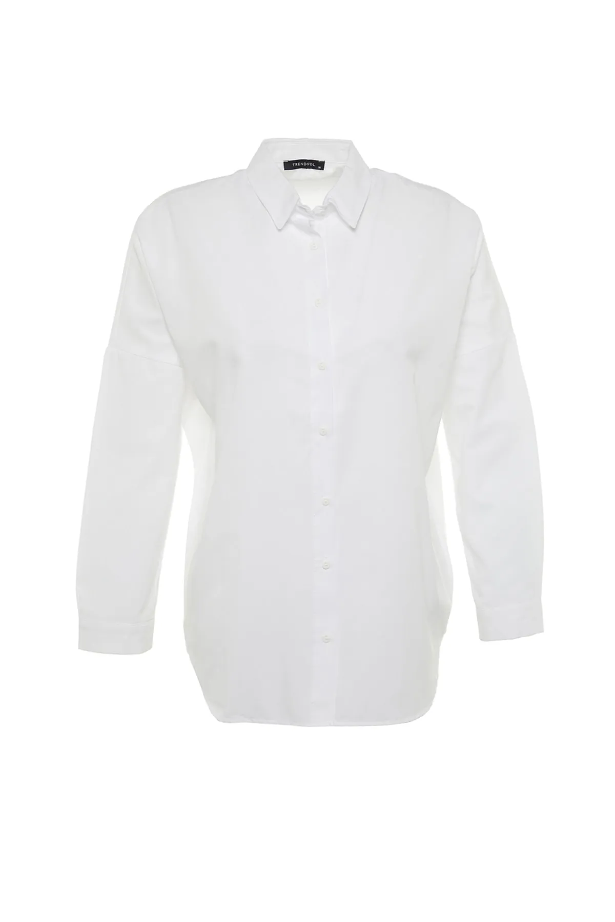 Trendyol Collection  Ecrufarbenes Oversize-Hemd aus Baumwolle – weite Passform, gewebt, TWOSS22GO0669