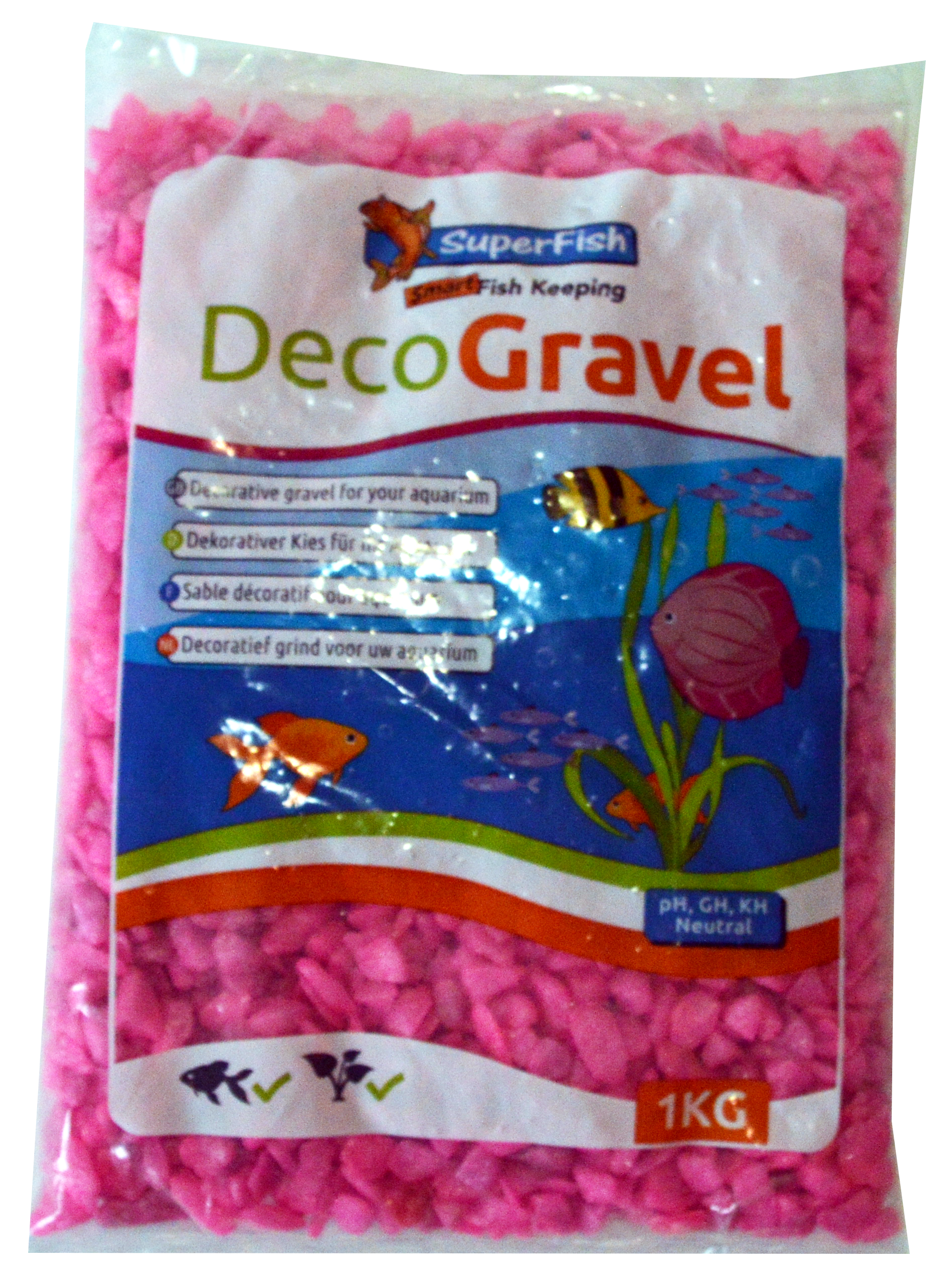 Super Fish Dekoration Super Fish Kies 1Kg neon pink
