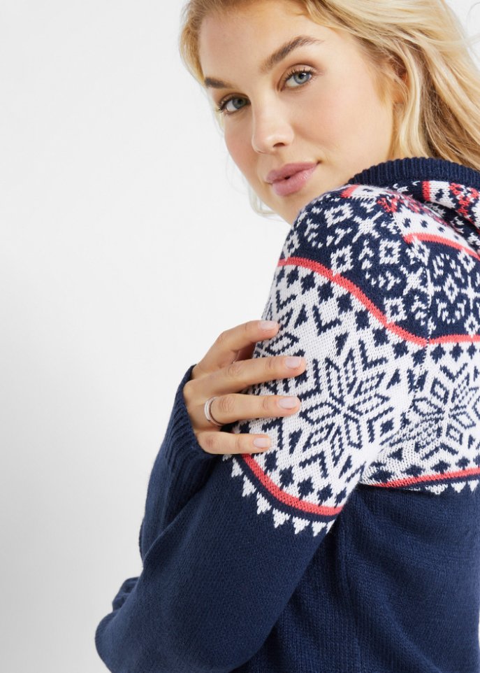 Strickpullover, mit Kapuze