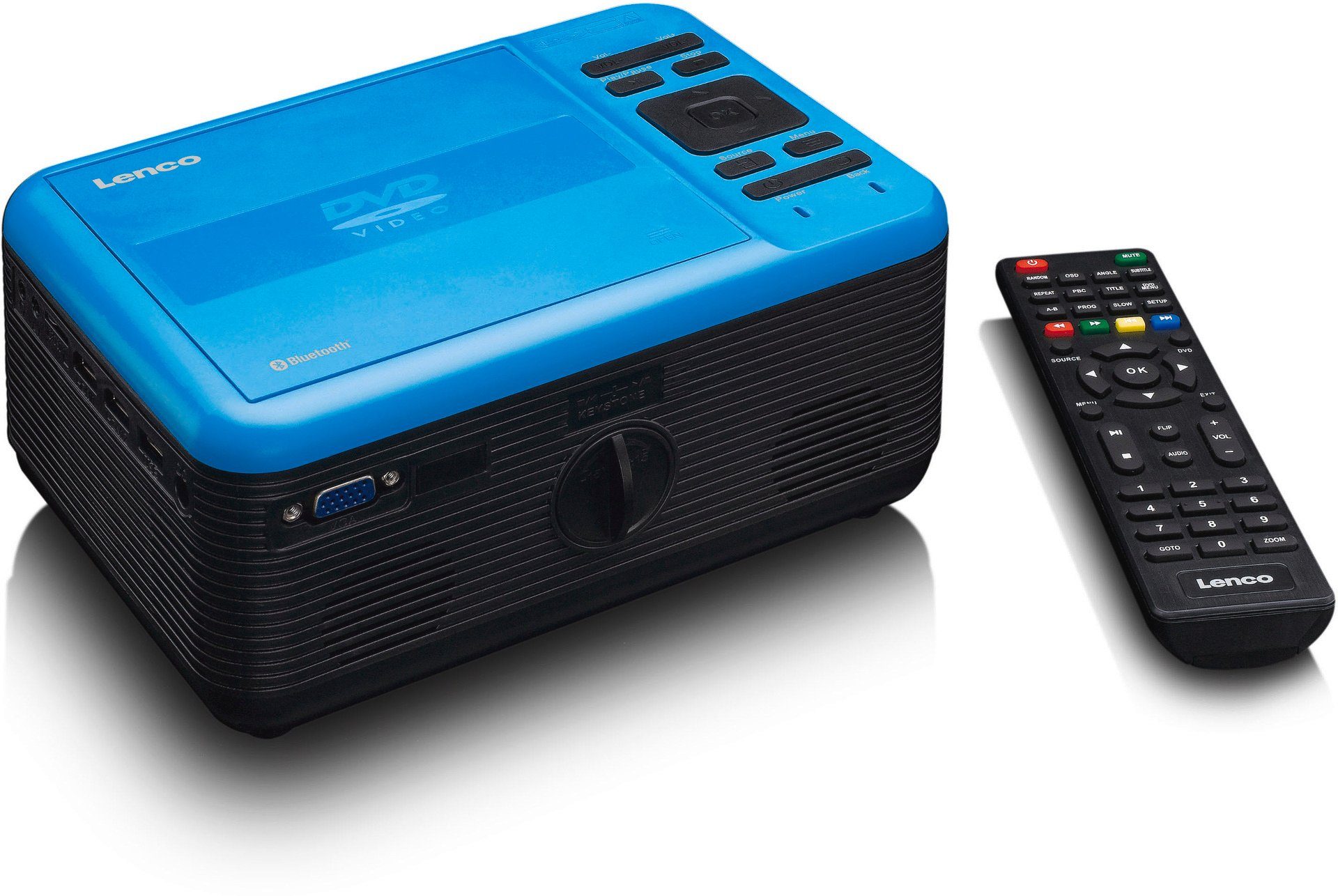 Lenco LPJ-500BU LCD-Beamer (2800 lm, 04.05.00, integrierter DVD-Player und Bluetooth)