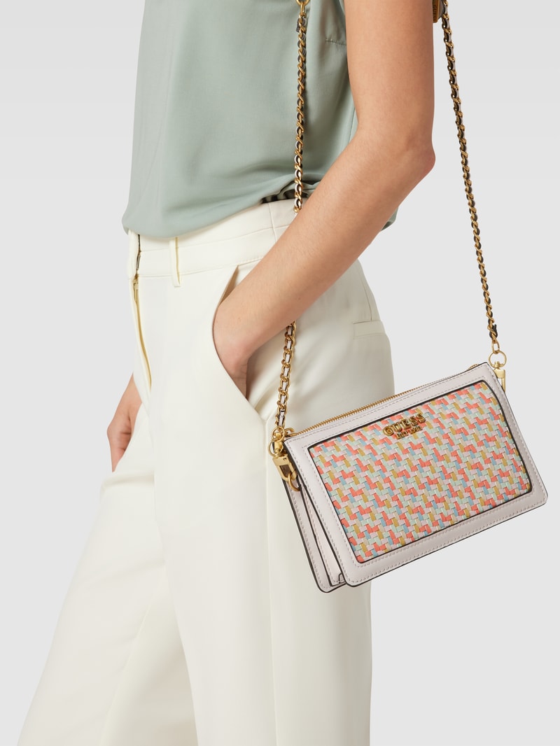 Crossbody Bag mit Label-Detail Modell 'ABEY' in ecru
