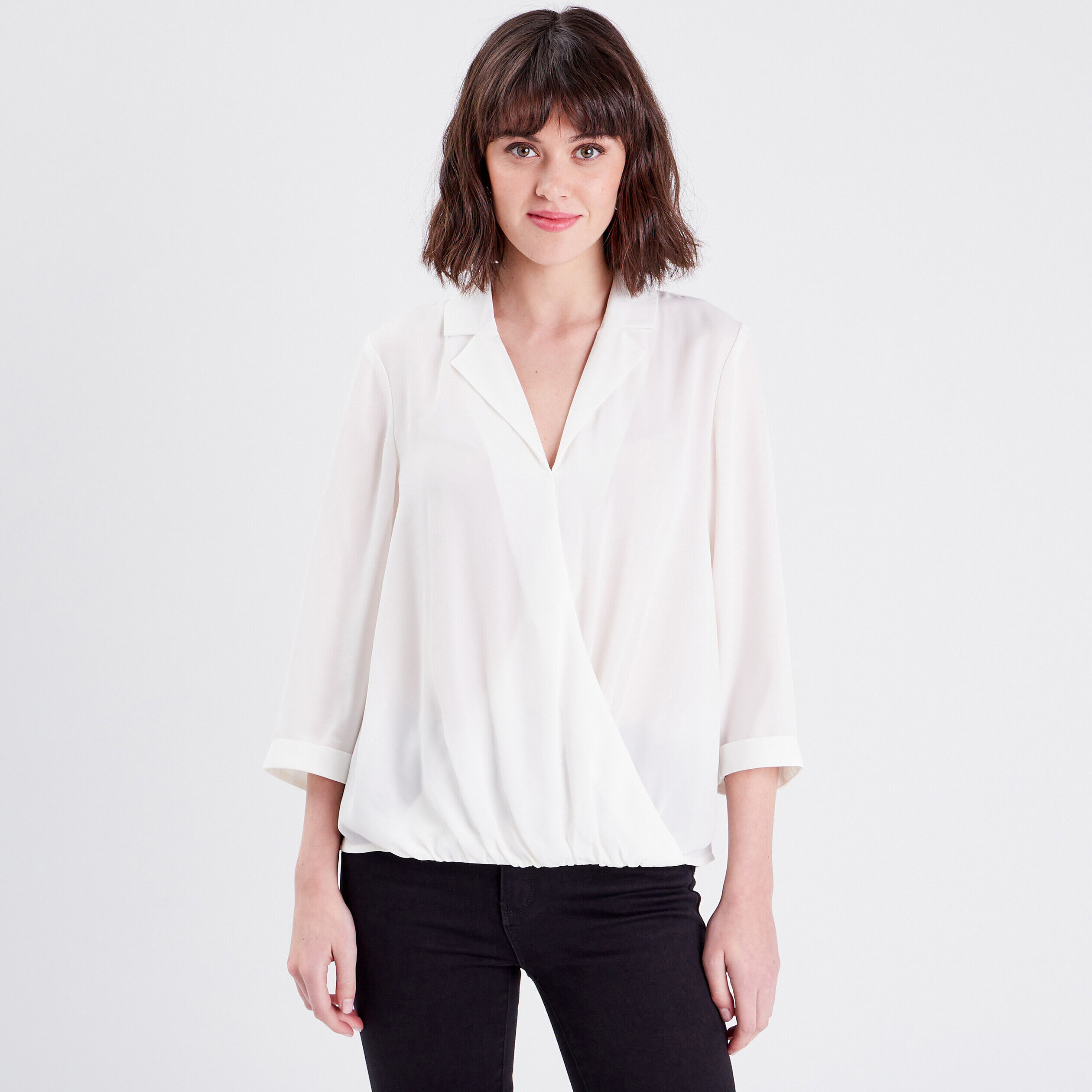 Blouse manches 3/4 ecru femme | Cache Cache