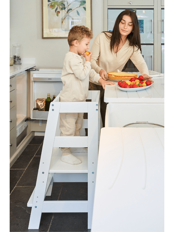 ALAVYA HOME Lernturm Neo - Stehhilfe für Kinder bis 70Kg belastbar in Weiß günstig kaufen 85 cm