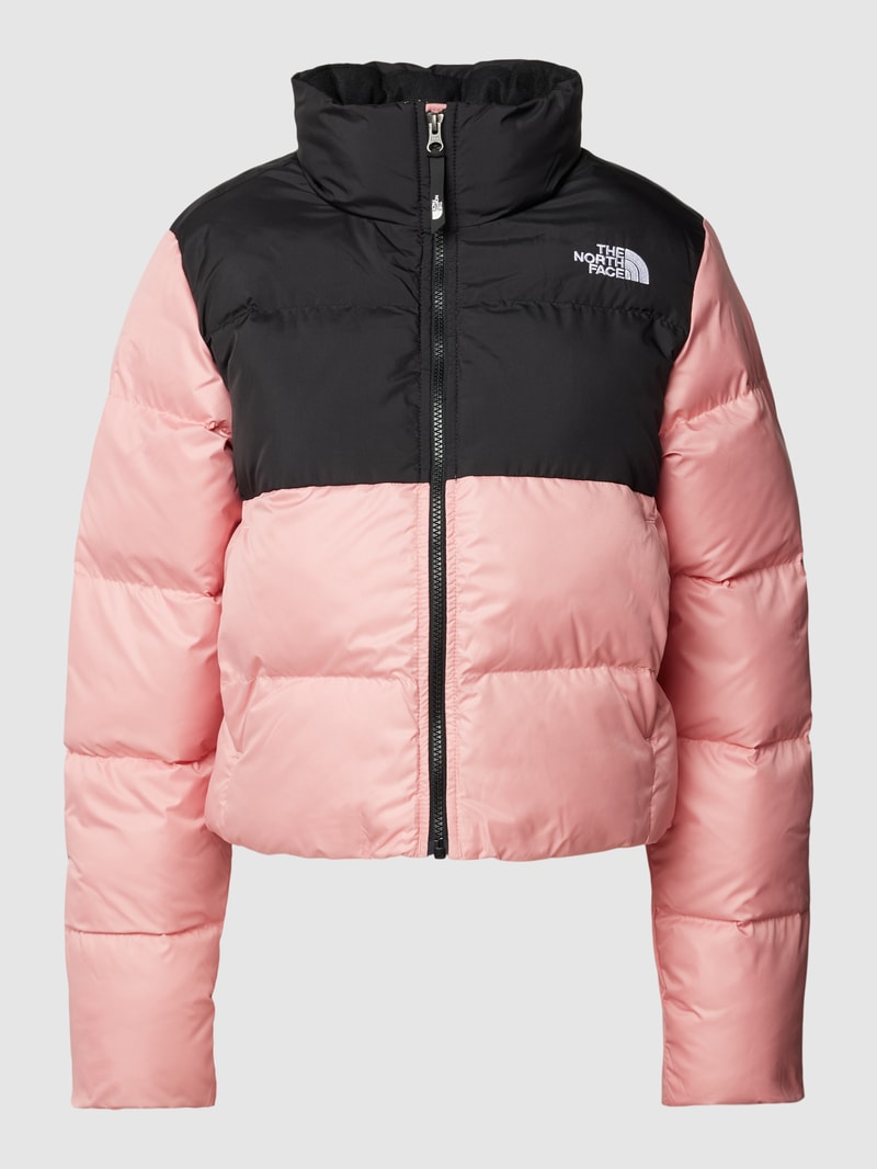Cropped Steppjacke mit Stehkragen Modell 'Saikuru' in rosa