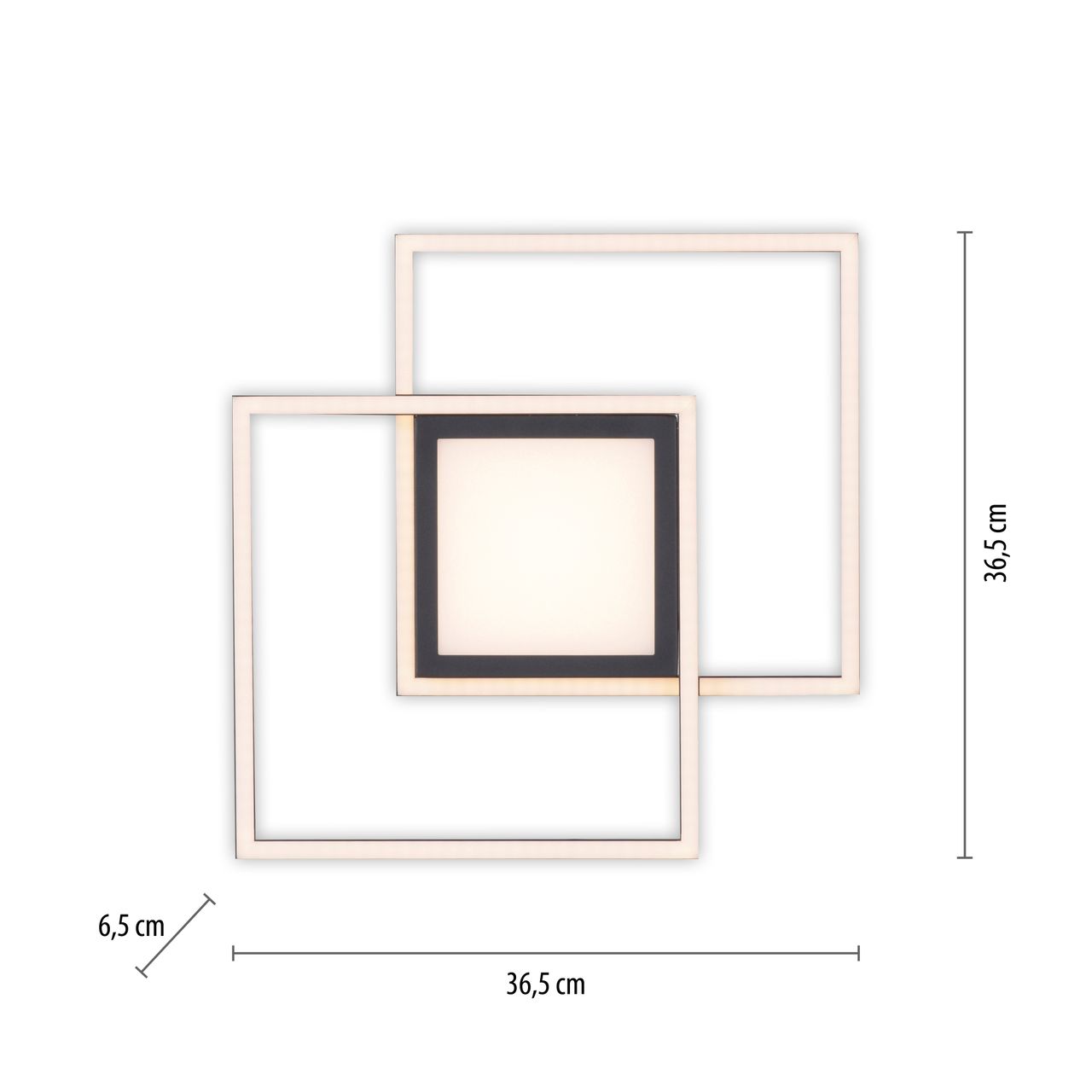 JUST LIGHT LED Deckenleuchte ASMIN, separat steuerbar, IP20, Schwarz