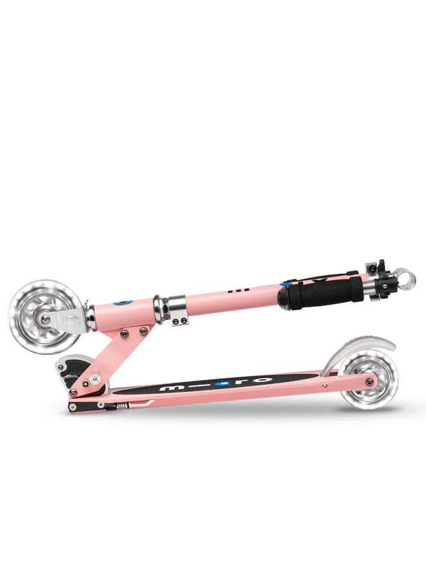 Trottinette 2 roues lumineuses pliable – Micro Sprite LED Rose