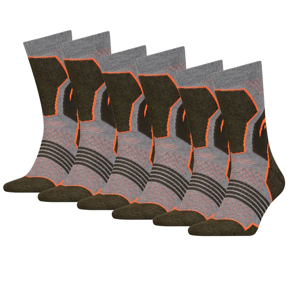 HEAD 6 paar Hiking Crew Grey/Blue Wandersocken