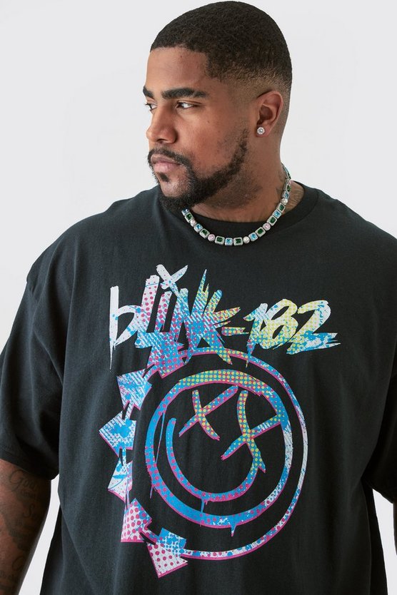 Plus Oversize T-Shirt mit lizenziertem Blink 182 Print