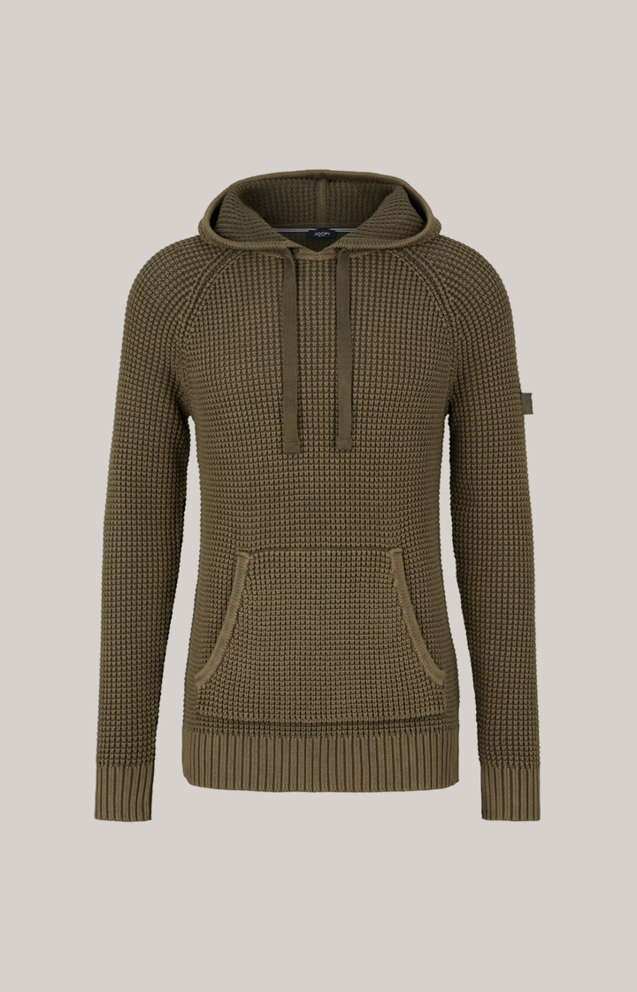 Strick-Hoodie Hoodor in Oliv