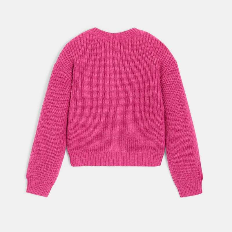 Gilet fille maille tricot violet orchidée Catimini