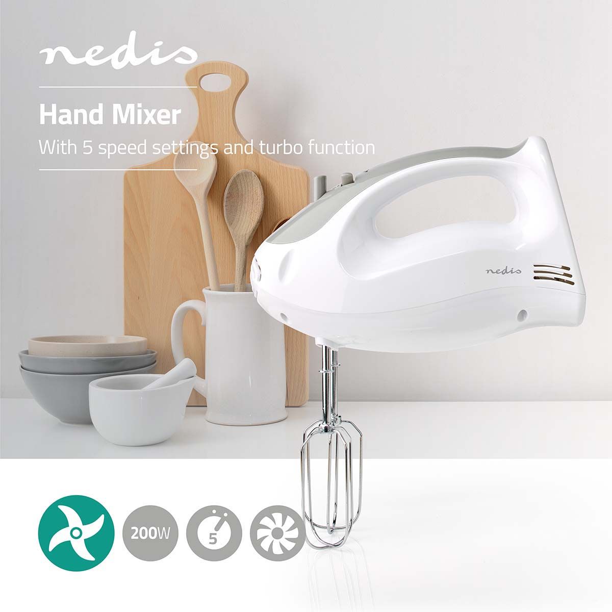 Nedis KAHM100CWT Handmixer