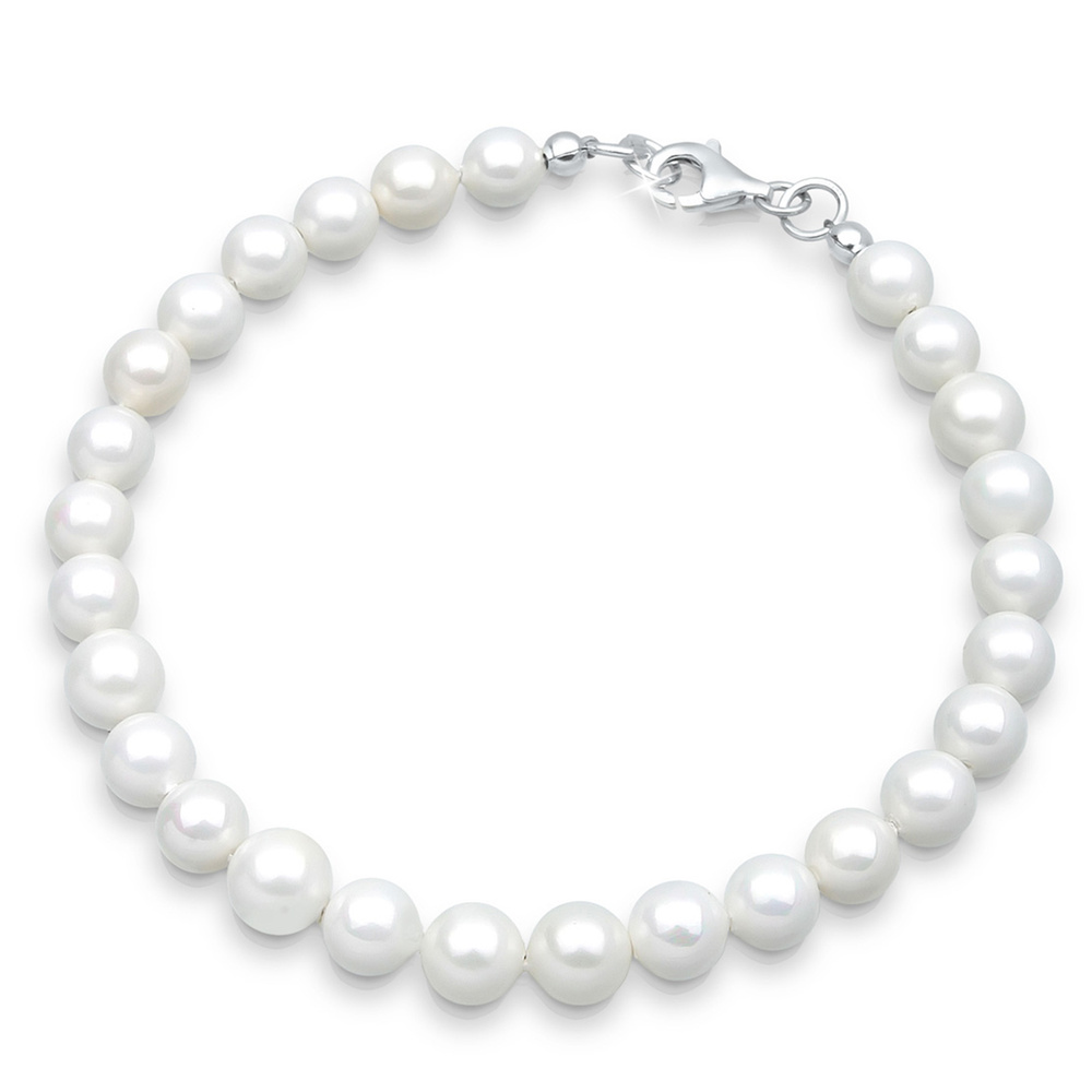 Elli Elli Bracelet Muschelkernperlen Schimmernd 925 Sterling Silber Bracelet