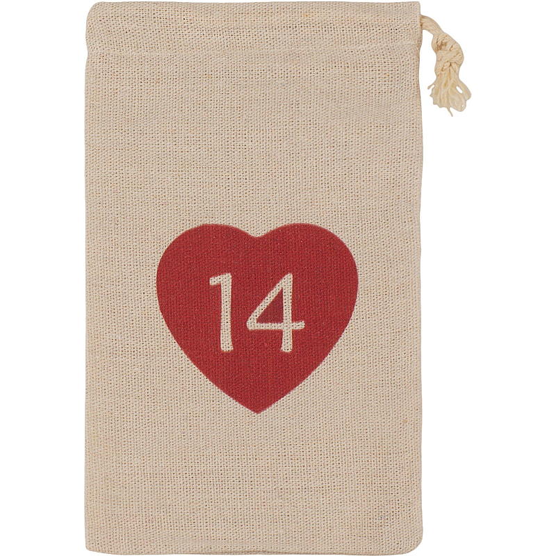 Home Kalenderposer 12x20 cm 1-24 stoff m/hjerte