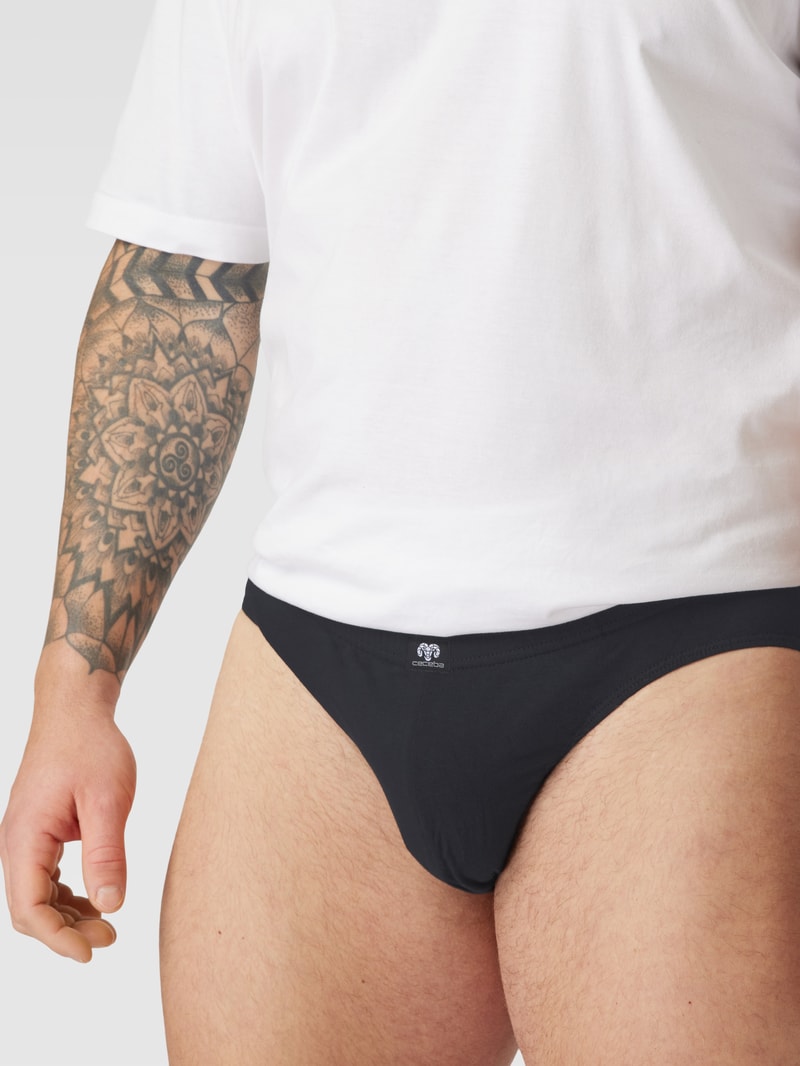 PLUS SIZE Slip im 3er-Pack Modell 'KONVEX' in schwarz