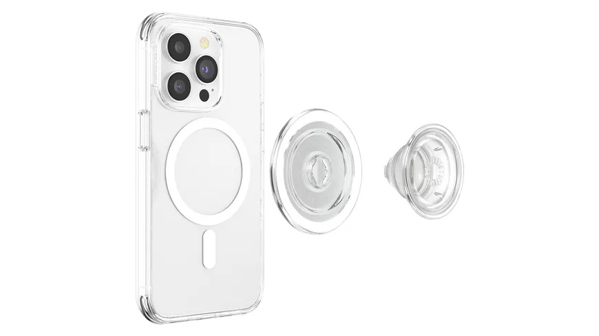 PopGrip für MagSafe rund - ausziehbarer Handy-Griff Handyhalter -  Clear