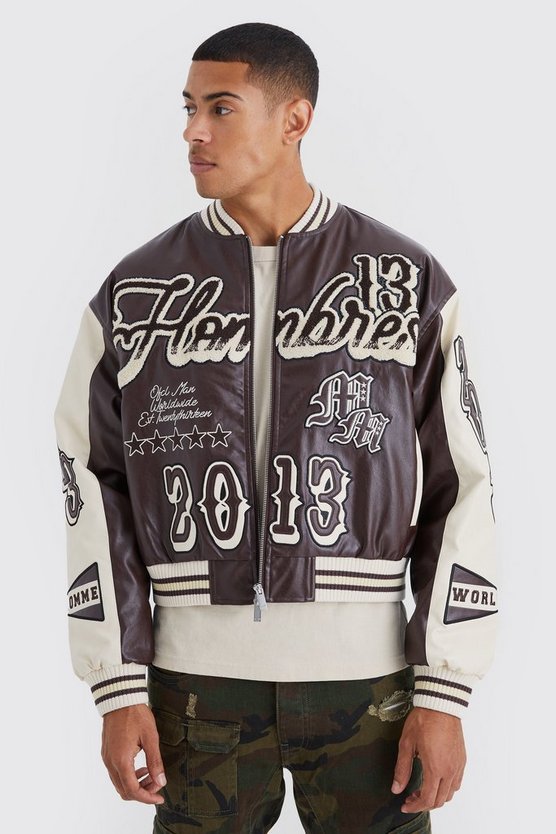 Kastige PU-Jacke mit Farbverlauf