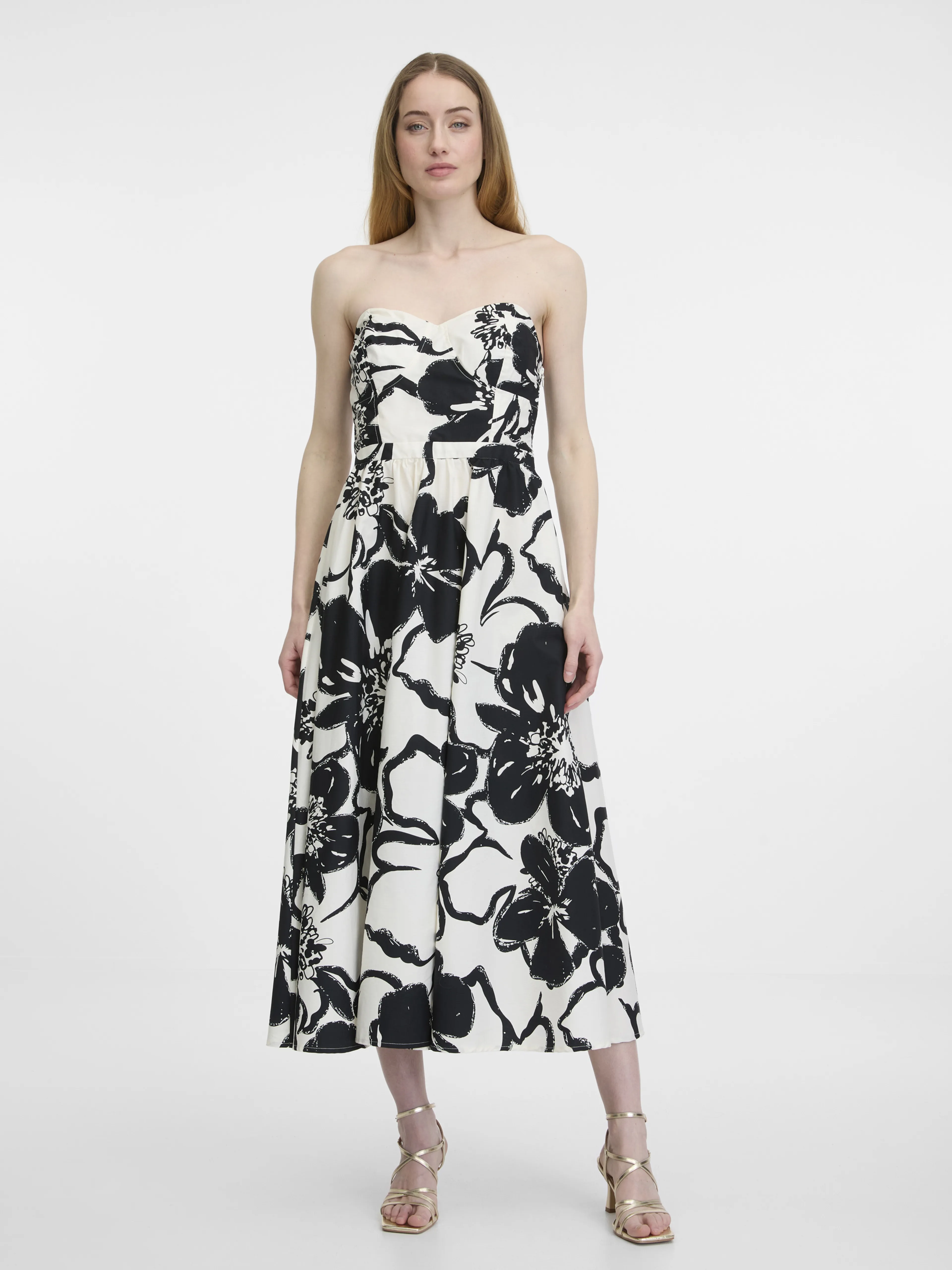 Schwarzes gemustertes Damenkleid ORSAY