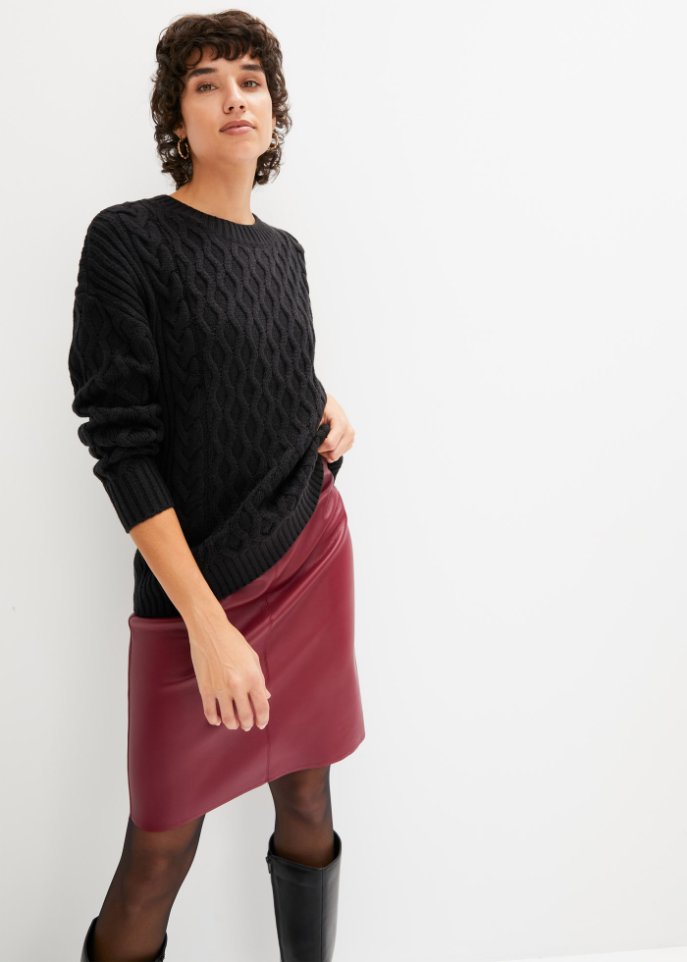 Strickpullover mit Zopfmuster