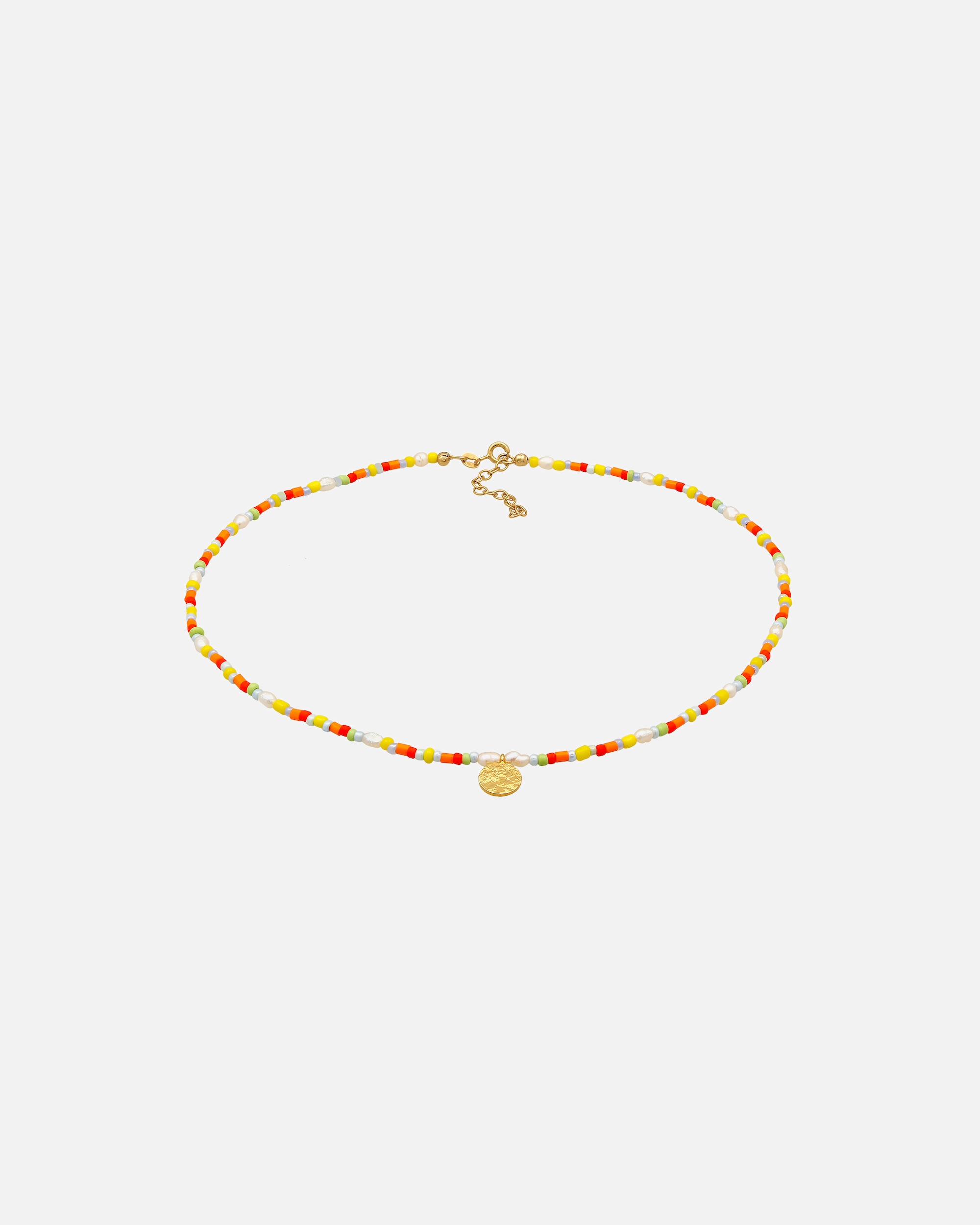 Elli Women's Pendant Choker Plaque Beads Boho in 925 Sterling Silver Gold Plated