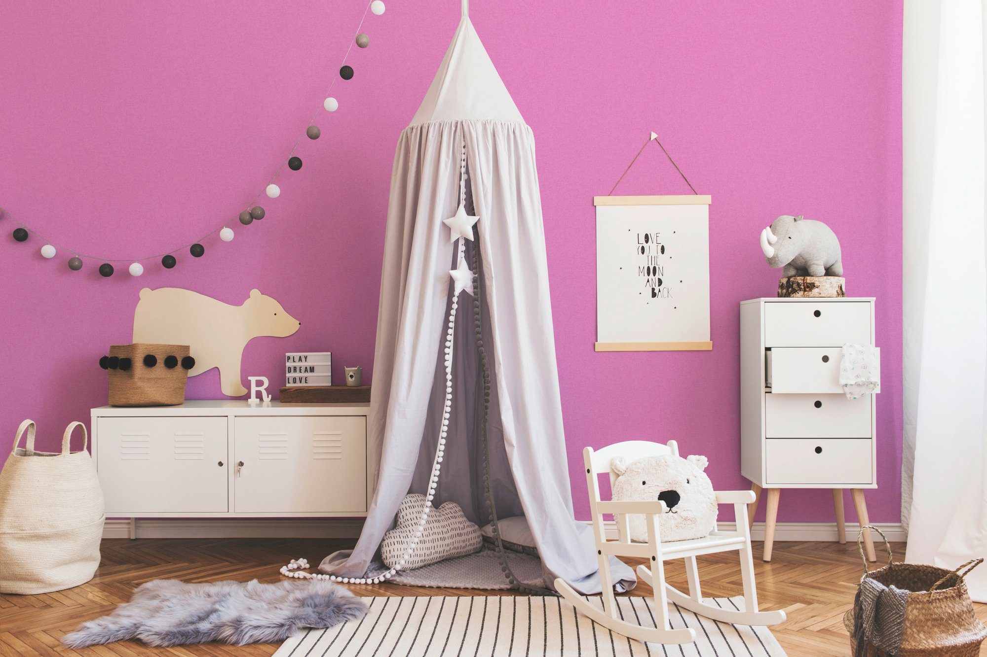 living walls Vliestapete Little Stars, glatt, einfarbig, uni, Kinderzimmer Tapete Einfarbig