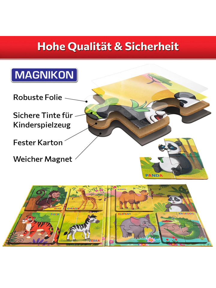 MAGNIKON Erste Puzzles Tiere in Afrika & Asien mit 25 Magneten- ab 3 Jahren günstig kaufen onesize