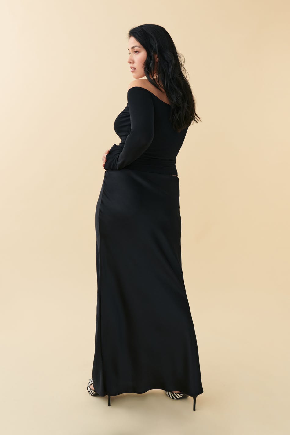 Low waist maxi skirt