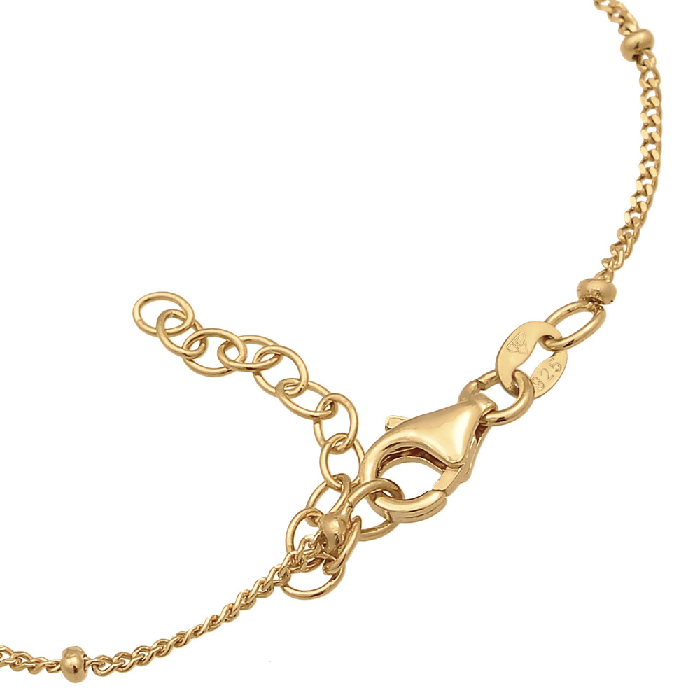 Elli Elli Bracelet Femmes Fleur de lotus pièce Simple en argent sterling 925 plaqué or Bracelet