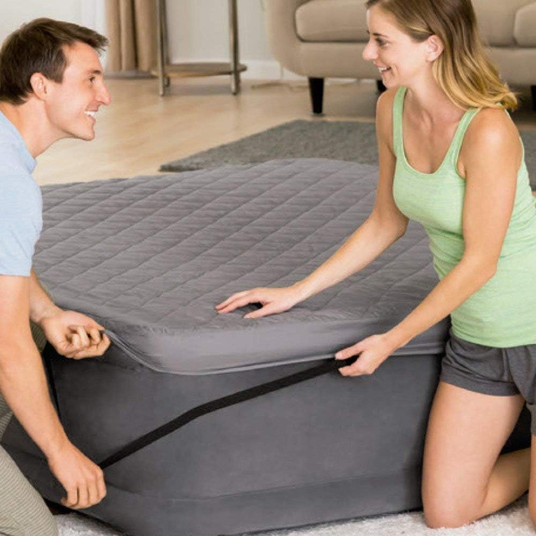 Intex Luftbett Schutzhülle Spannbettlaken Betttuch Matratzenschoner 99x191cm, Bettlaken,Polyester,schonende Wäsche,Spannbetttuch,Matratzenschoner
