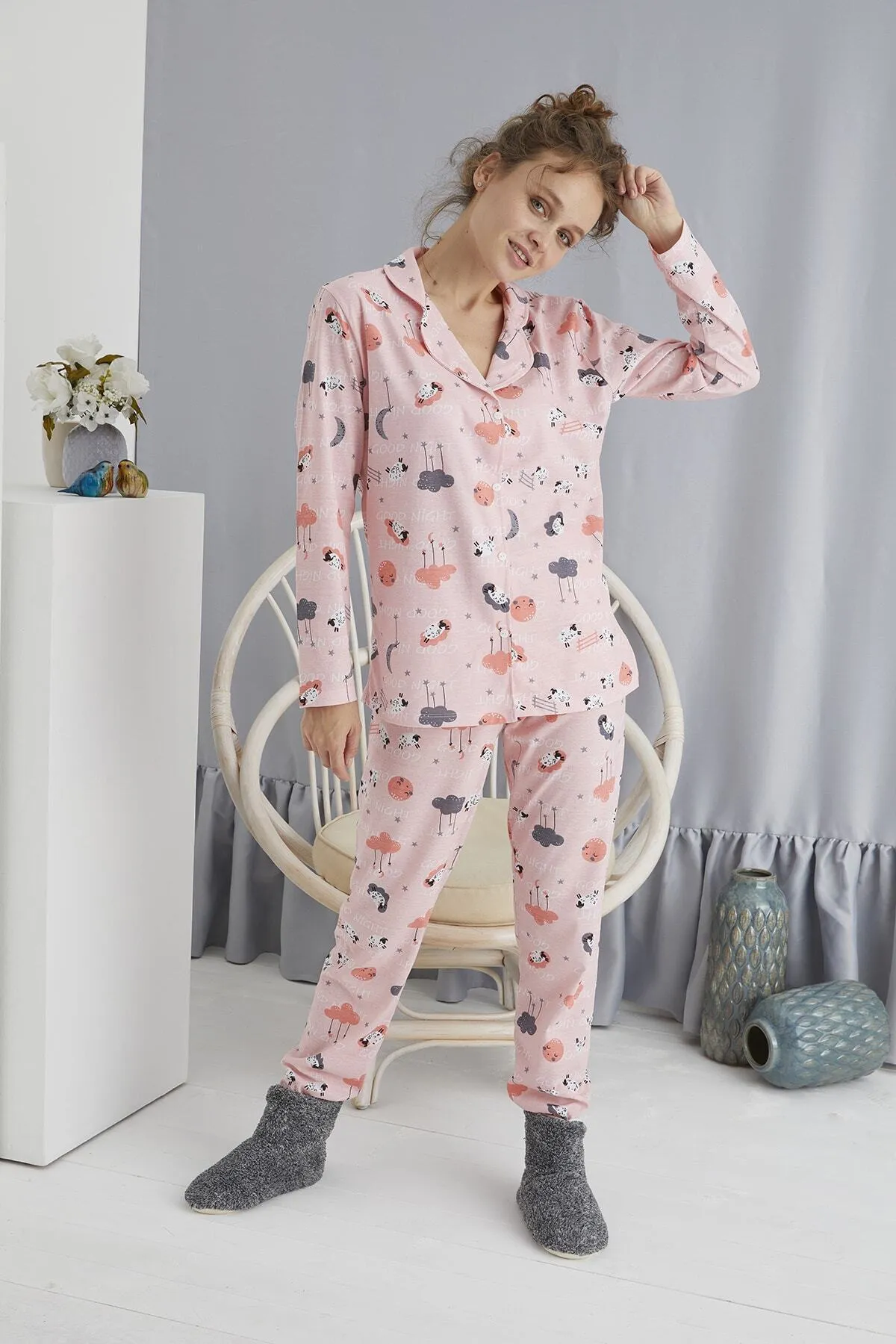 STRAWBERRY  Pyjama-Set mit Knöpfen