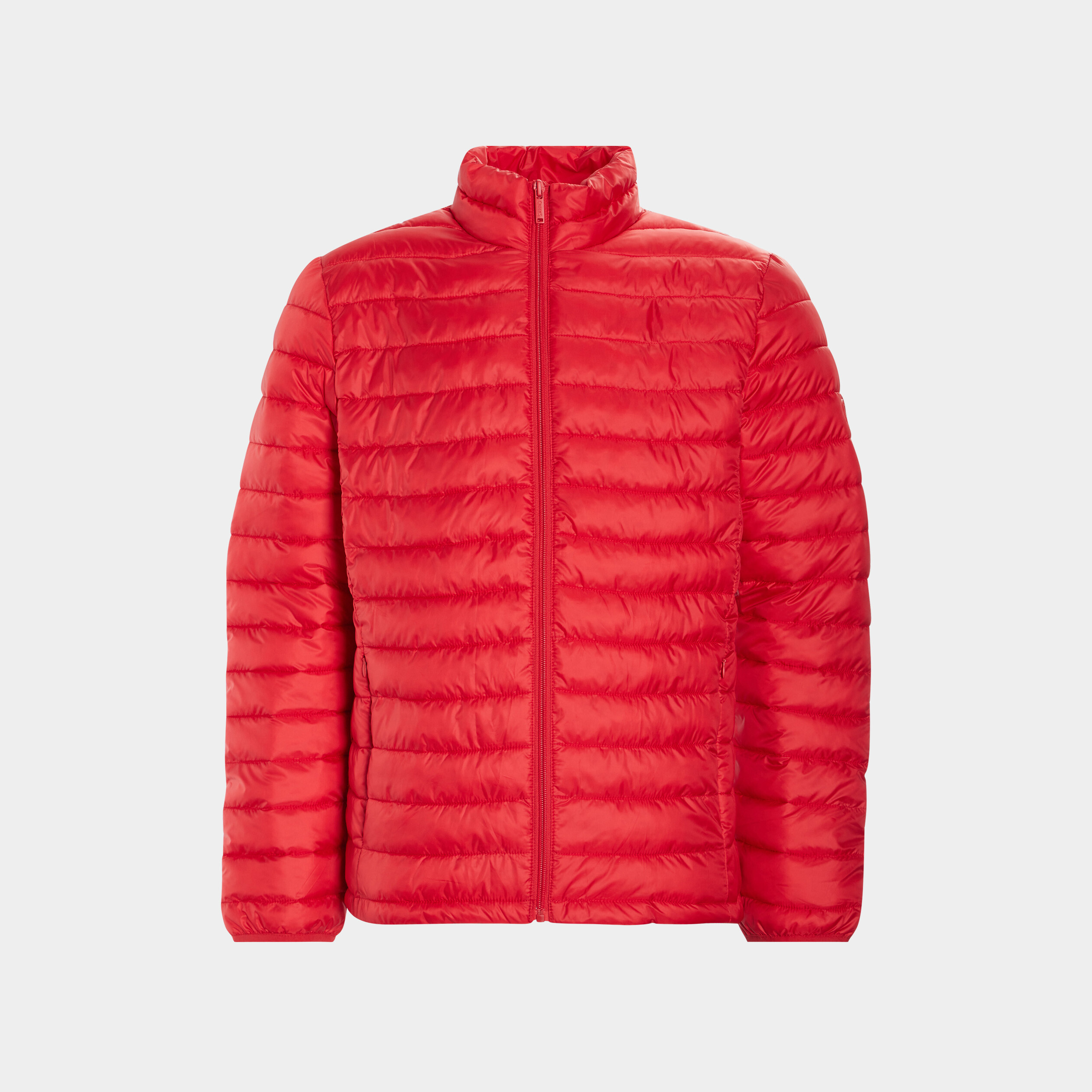 Doudoune droite légère col montant rouge homme | La Halle