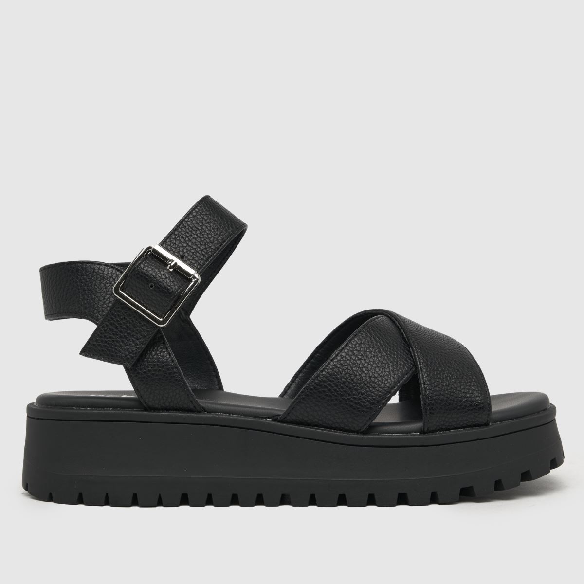 Schuh – Svarta tera-sandaler med bred passform