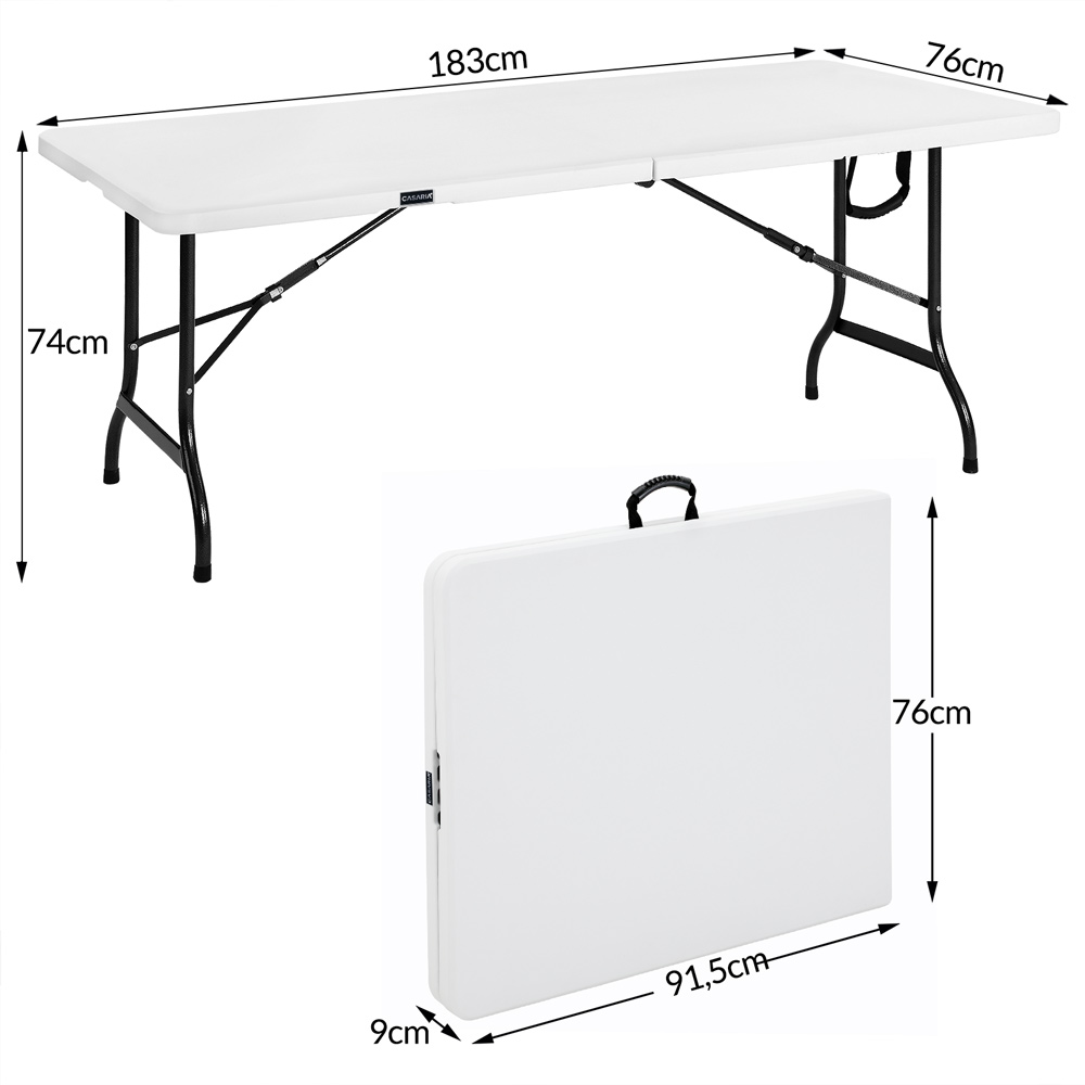 Casaria Deuba Buffettisch Kunststoff 180x74x72cm weiß