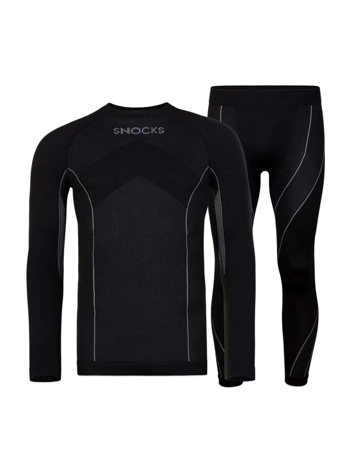 SNOCKS Thermounterwäsche mit Daumenloch 1 Set in Schwarz günstig kaufen