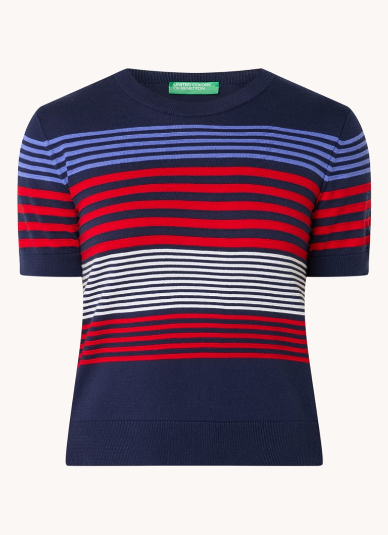 Benetton Fine-knit T-shirt with stripe print