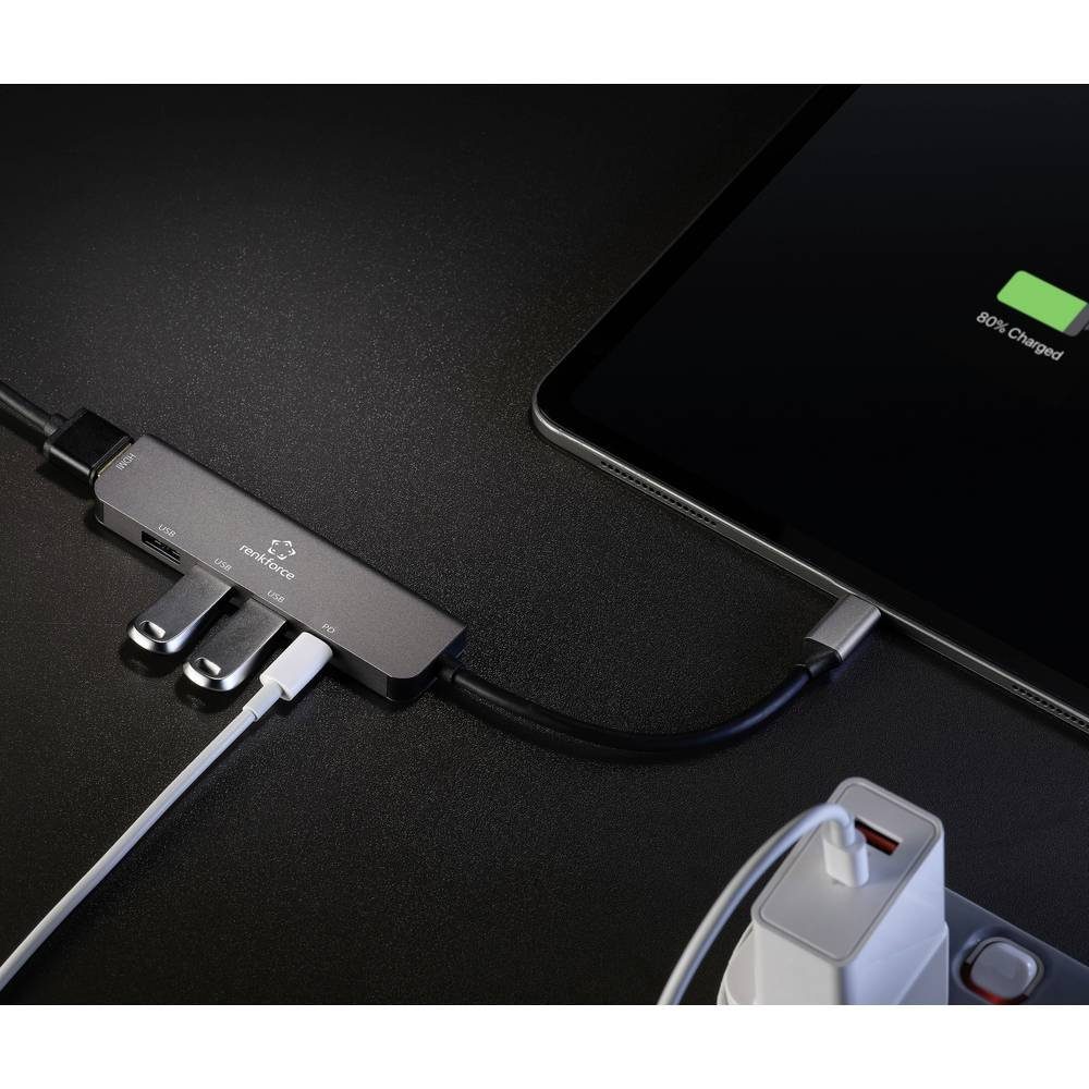 Renkforce Laptop-Dockingstation USB-C® Dockingstation, USB-C® Power Delivery