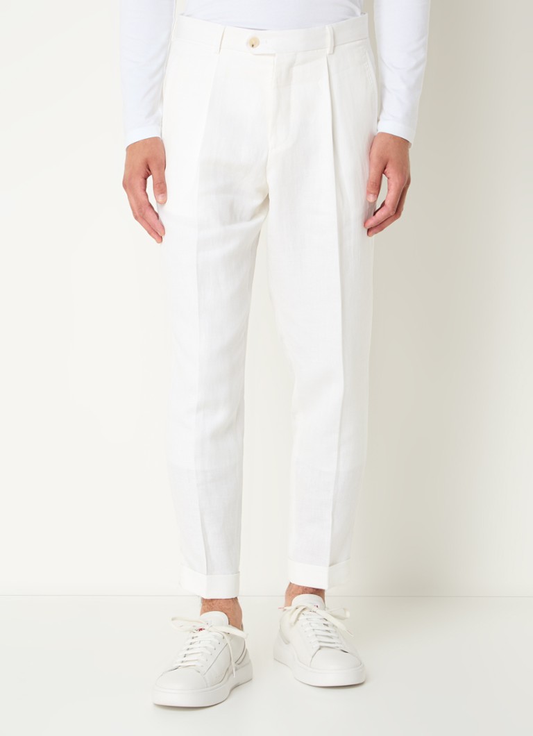 Pantaloni scurți chino din amestec de mătase HUGO BOSS L-Peet-Pleat-241 cu buzunare laterale