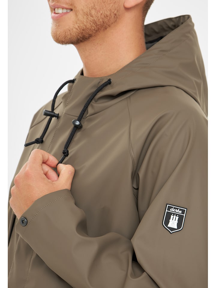 Derbe Regenjacke in Hellbraun günstig kaufen