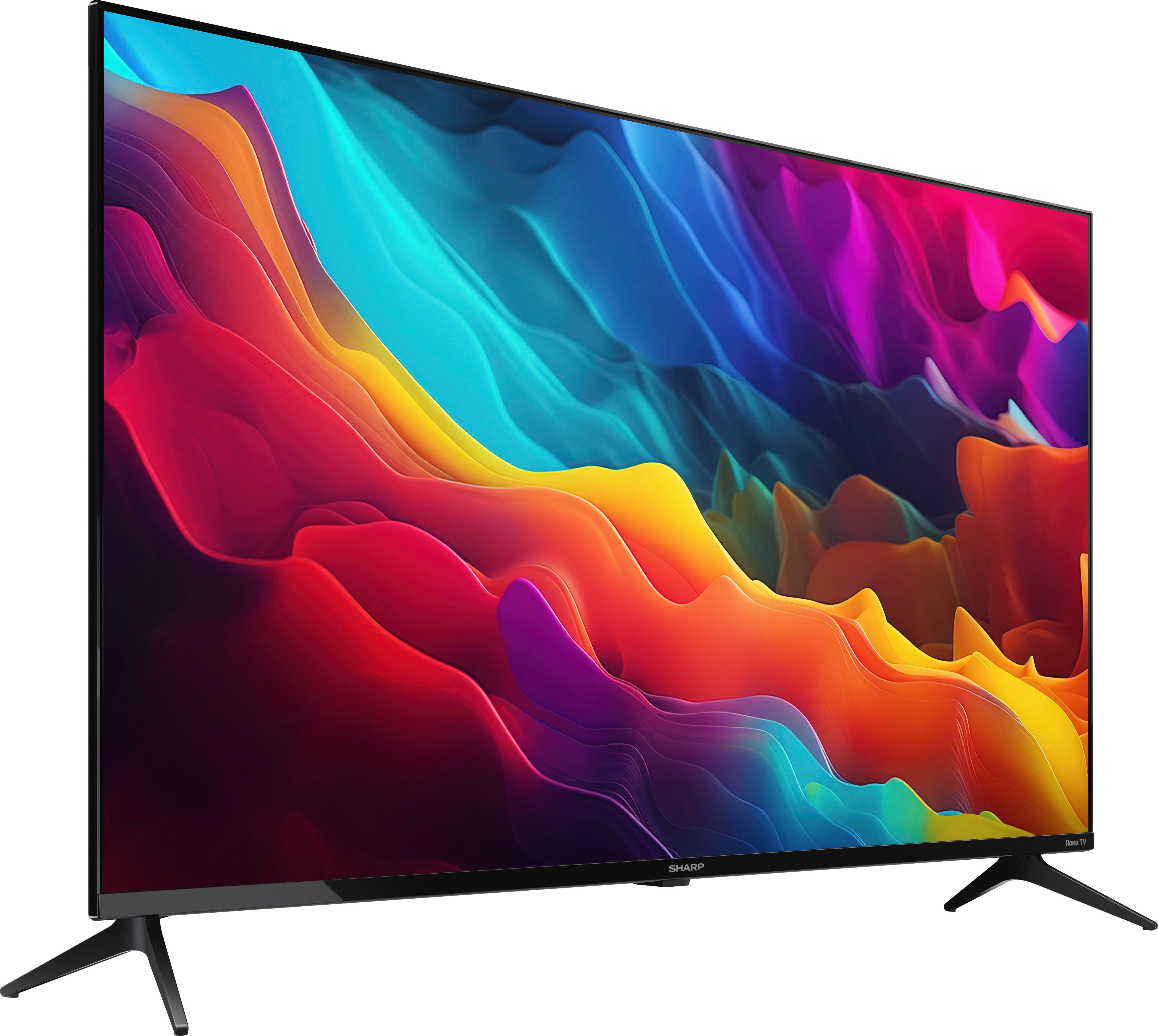 Sharp 43FJ2E LED-Fernseher (108 cm/43 Zoll, 4K Ultra HD, Smart-TV, Roku TV nur in Deutschland verfügbar, Rahmenlos, HDR10, Dolby Digital)