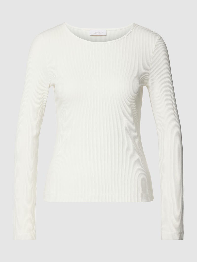 Longsleeve in unifarbenem Design in offwhite