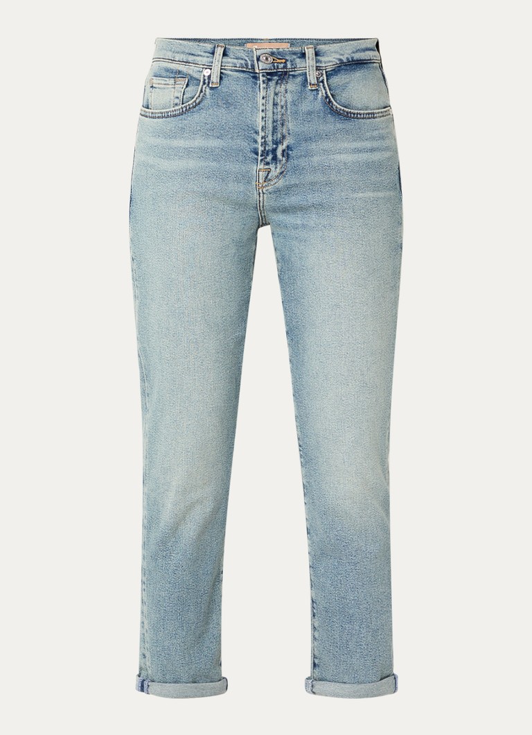 Blugi slim fit a vita media Josefina di 7 For All Mankind, lavaggio chiaro.